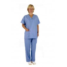 Unisex Medical Scrubs Set (Tunic & Trouser) - Ceil / Pale Blue - Extra Large